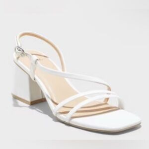 WILD FABLE Women’s White Blaire Strappy Block Heels Sandals- Size 11